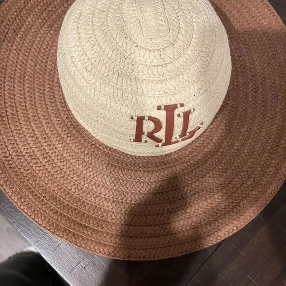 Ralph Lauren Woven Sun Hat With Leather/Floppy Beach Hat - Picture 6 of 7